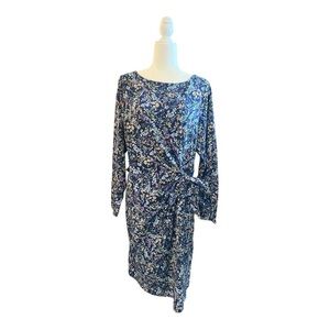 Lands End Boatneck Floral‎ Wrap Dress NWT Size 1XL Cottagecore L1